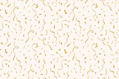 Altın konfeti kusursuz desen, yeni yıl arifesi, doğum günü, düğün yıldönümü partisi, vektör illüstrasyonu-