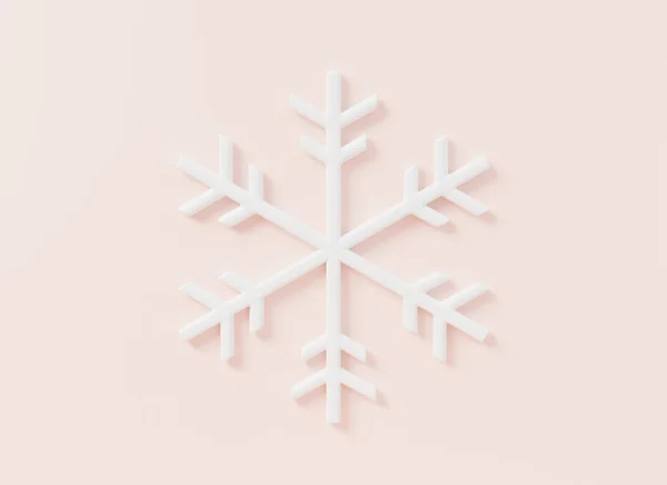 Snöflingor Jul Rosa Pastell Bakgrund Snö Flingor Vintersäsongen Symbol Gåva — Stockfoto