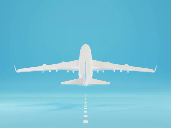 Přistání Nebo Vzlet Letadla Nad Zemí Dráze Letiště Velký Vzlet — Stock fotografie