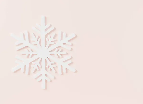 Schneeflocken Weihnachten Auf Rosa Pastell Hintergrund Schneeflocken Eis Der Wintersaison — Stockfoto