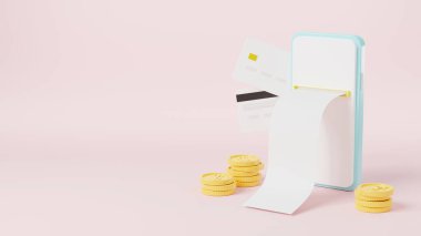 Akıllı telefonlu dijital ödeme ve çevrimiçi nakit ödeme, faturalı cep telefonu, kredi kartı ve dolar bozuklukları, Online işlem değişim servisi elektronik fatura ödemesi, 3D resimleme