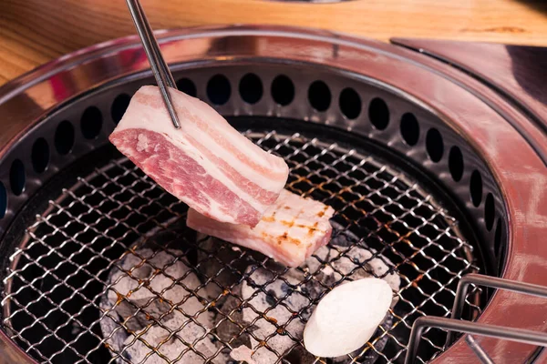 Barbecue Coréen Bœuf Sur Charbons Chauds Grill Viande Porc Coréen — Photo