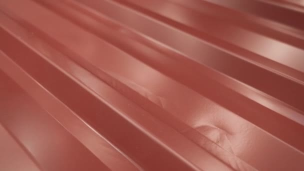 Металева Плитка Профіль Листового Металу Дахів Малою Легкою Текстурою Сучасні — стокове відео