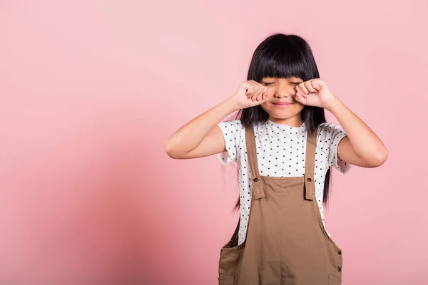 Unhappy Children Asian Little Kid Years Old Bad Mood Her — ストック写真