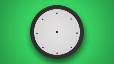 Soyut Stopwatch düz animasyon simgesi tasarımı yeşil zemin üzerinde izole edilmiş saatleri döndüren oklar, Grafik hareketli düz dizayn konsepti