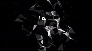 Yerküre küre üçgeni pleksus ağı bağlantıları siyah arkaplan üzerine renkli noktalar ve üçgenler, bağlı plexus küresel teknolojisinden soyut geometrik küre