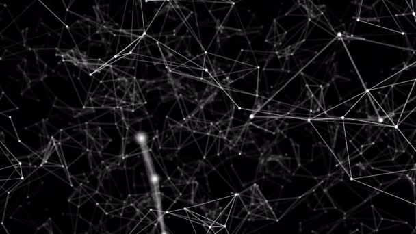 Abstract Pattern Technology Plexus Polygon Node Digital Data Cloud Network — Vídeo de Stock