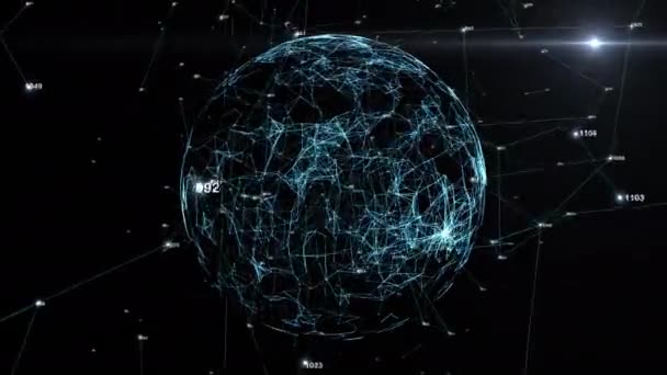 Plexus Parçacık Dünyası Parçacıkları Pleksus Yapı Çizgileri Noktaları Olan Soyut — Stok video