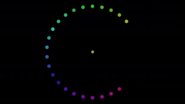 Graphic Video Illustration Abstract Circle Dots Multicolor Rotation Your Text — Stock Video