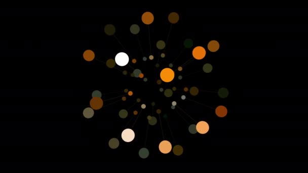 Γραφικό Βίντεο Της Απεικόνισης Αφηρημένη Κύκλο Μεγάλες Κουκίδες Περιστροφή Μαύρο — Αρχείο Βίντεο