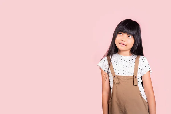 Asiático Criança Anos Idade Olhando Para Lado Expressão Natural Estúdio — Fotografia de Stock