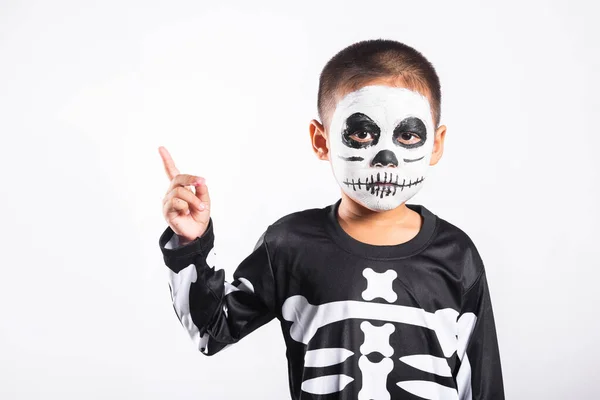 Halloween Kid Child Man Horror Face Painting Make Ghost Scary — Foto Stock