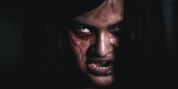 Horror Bloodthirsty Woman Ghost Zombie She Horror Scary Open Mouth — 스톡 사진