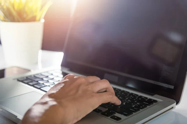 Web Application Development Programmer Woman Writing Program Code Sitting Workplace — Stock Photo, Image