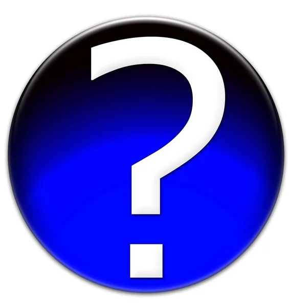 Question mark glass button — Stock Photo, Image