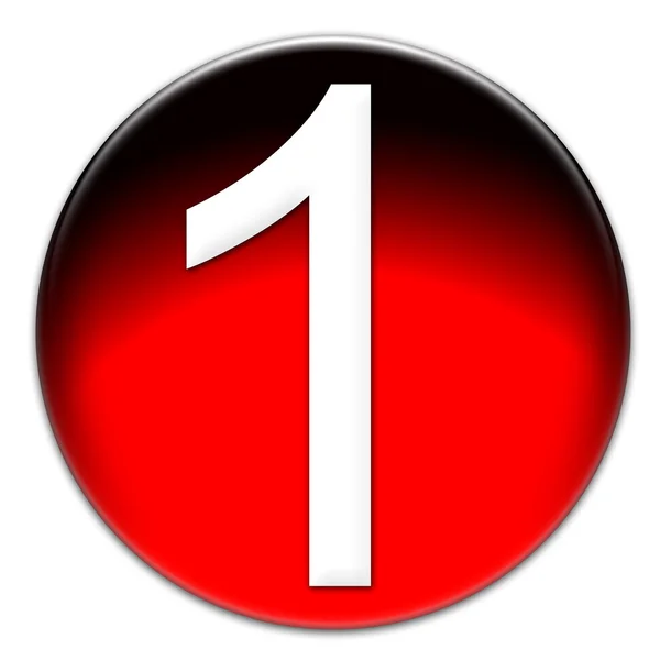Number one glassy button — Stock Photo, Image