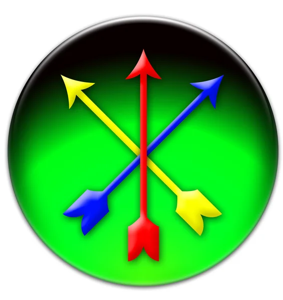 Crossed coloured arrows icon — Stock Photo, Image