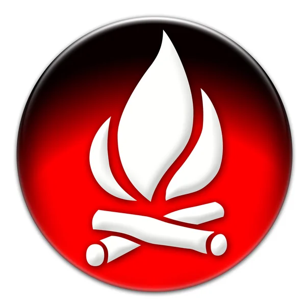 Botão ícone de fogo — Fotografia de Stock