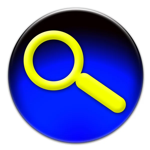 Yellow magnifying glass icon — Stock Photo, Image