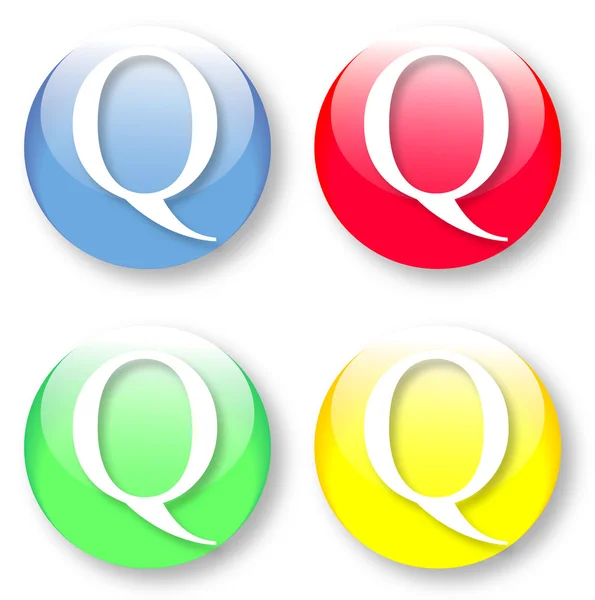 Písmeno q ikona z anglické abecedy — Stockový vektor