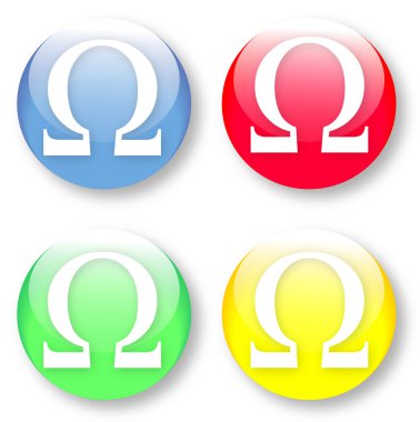 Ohm omega vektör Icon set