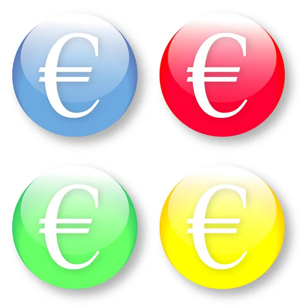 Euro vector icon set — Stock Vector