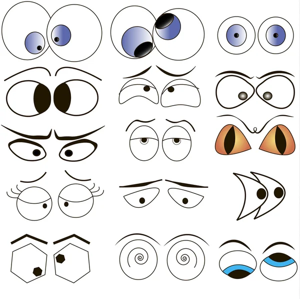 Conjunto de olhos de desenhos animados —  Vetores de Stock