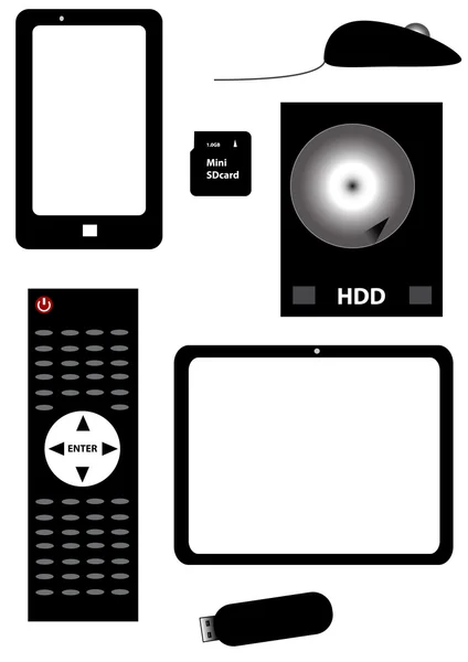 Elektronische gadgets illustratie set — Stockvector