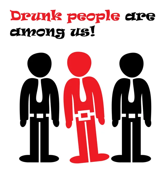 Drunk people — Stock Vector