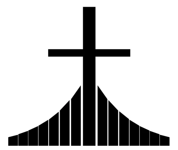 Cross shape silhouette — Stock Vector