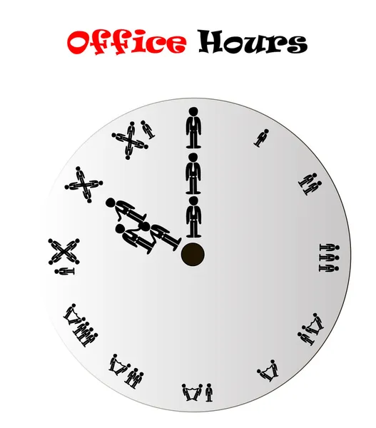 Horloge des heures de bureau — Image vectorielle