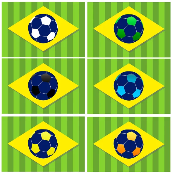 Brazilië voetbal vector iconen — Stockvector