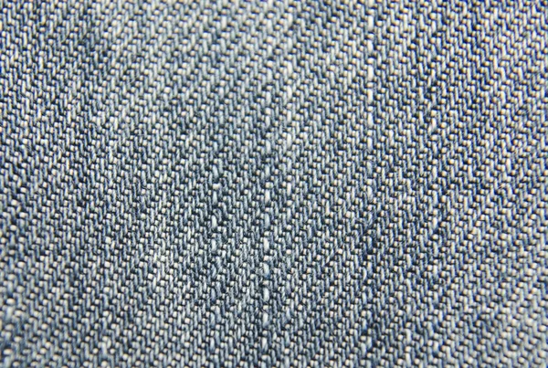 Blue jeans cloth texture close view — Stock Photo, Image