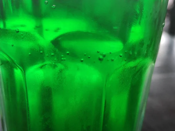 Green Glass Abstract Background Close View Green Liquid Bubbles — Stock Photo, Image