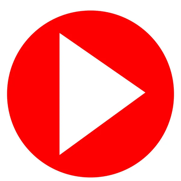 Live Video Streaming Memutar Bentuk Tombol Ikon Siaran Simbol Merah - Stok Vektor