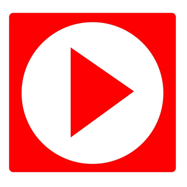 Živý Obrazec Tlačítka Přehrávání Videa Ikona Vysílání Červený Symbol — Stockový vektor