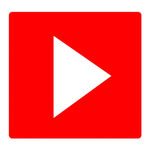 Live Video Streaming Play Button Shape Broadcasting Icon Red Symbol — Stock Vector
