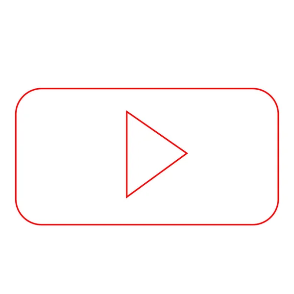 Live Video Streaming Play Button Rectangular Shape Stream Vector Template — Stock Vector