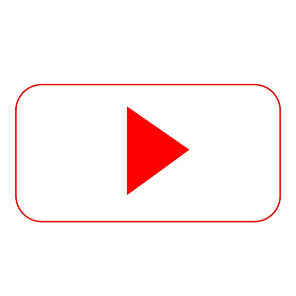 Live Video Streaming Memainkan Tombol Persegi Panjang Bentuk Templat Vektor - Stok Vektor