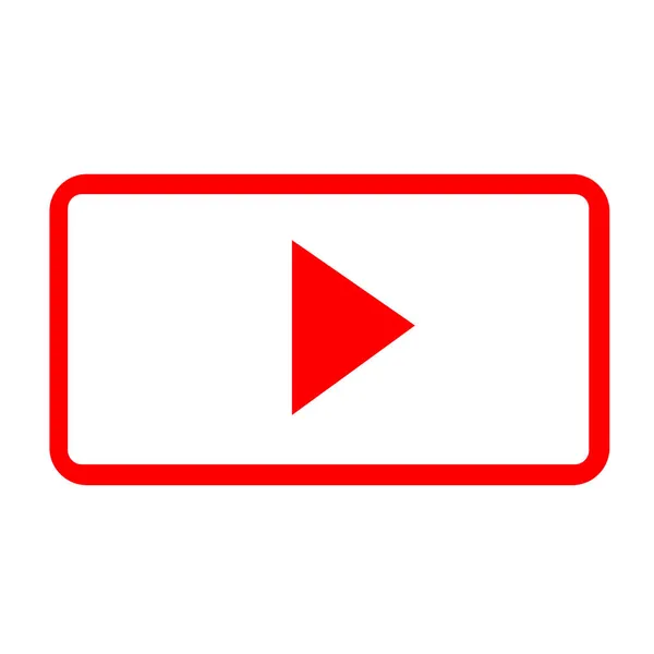 Live Video Streaming Memainkan Tombol Persegi Panjang Bentuk Templat Vektor - Stok Vektor