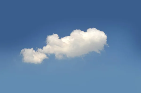 Single Cloud Isolated Blue Sky Background White Cloud Photo Cute — Stock Photo, Image