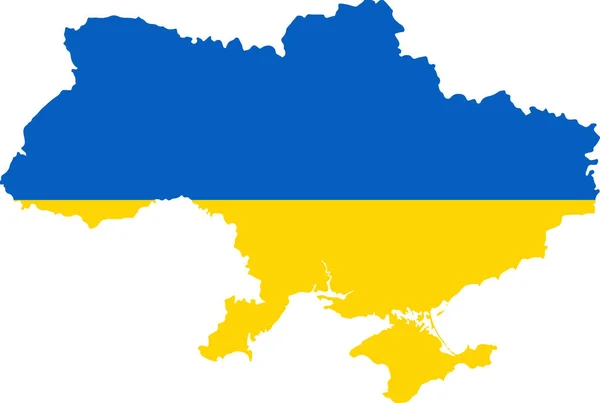 Mapa Ukrainy Ukraińską Flagą Tle — Wektor stockowy