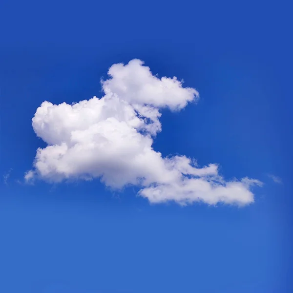 Eine Einzige Weiße Wolke Blauen Himmel Vor Natürlichem Hintergrund Tiefblauer — Stockfoto