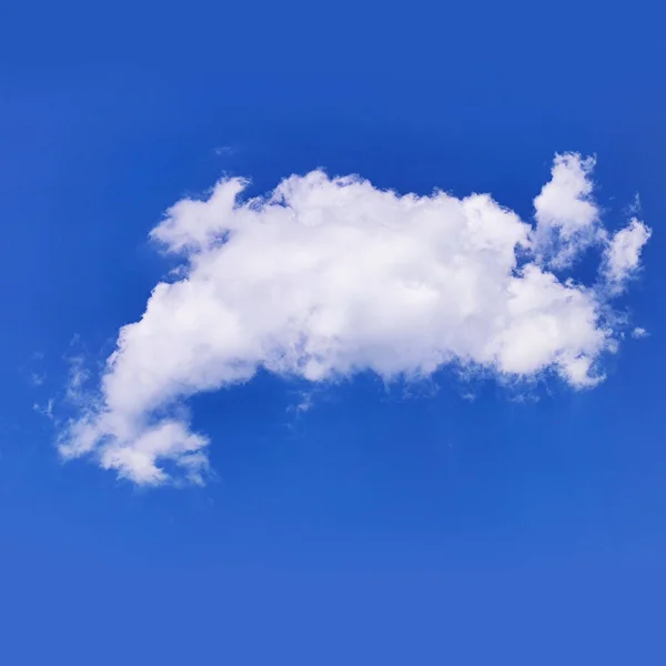 Eine Einzige Weiße Wolke Blauen Himmel Vor Natürlichem Hintergrund Tiefblauer — Stockfoto