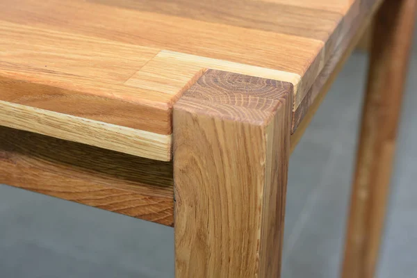 Wooden furniture surface, natural hardwood furniture close view photo background. Eco furniture production concept