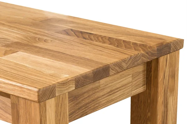 木製のテーブル面 天然木のエコ家具を至近距離から眺めます 頑丈な木のテーブルの上と足 — ストック写真
