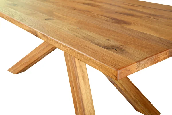 木制桌子表面 天然木家具近景照片背景 坚实的木桌顶部和腿 生态家具生产 — 图库照片