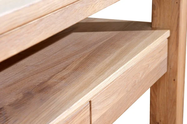 Drewniana Powierzchnia Stołu Naturalne Drewno Ekologiczne Meble Blisko Widok Drewniany — Zdjęcie stockowe