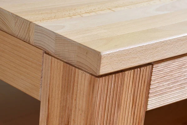 Holztischoberfläche Öko Möbel Aus Naturholz Aus Nächster Nähe Tischplatte Und — Stockfoto