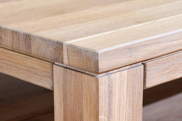Fából Készült Asztal Felülete Természetes Ökobútor Közelről Tömör Asztal Lábak — Stock Fotó